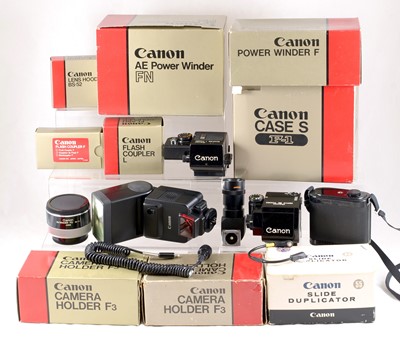 Lot 134 - A Good Selection of Canon F1 Accessories.