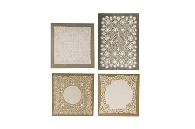 Lot 325 - A COLLECTION OF FOUR VICTORIAN AND EDWARDIAN LACEWORK PANELS