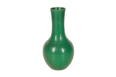 Lot 174 - A CHINESE MONOCHROME APPLE-GREEN VASE