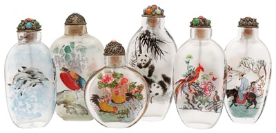 Lot 323 - A GROUP OF SIX CHINESE INSIDE-PAINTED SNUFF BOTTLES