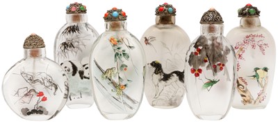 Lot 325 - A GROUP OF SIX CHINESE INSIDE-PAINTED SNUFF BOTTLES