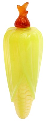 Lot 280 - A CHINESE YELLOW BEIJING GLASS 'CORN' SNUFF BOTTLE