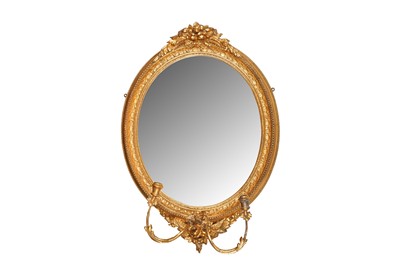 Lot 228 - A LATE 19TH CENTURY GILT FRAMED GIRANDOLE MIRROR