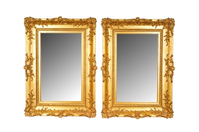 Lot 226 - A PAIR OF 19TH CENTURY GILT FRAMED PIER MIRRORS