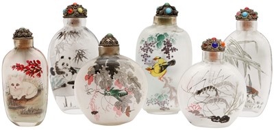 Lot 321 - A GROUP OF SIX CHINESE INSIDE-PAINTED SNUFF BOTTLES