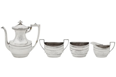 Lot 319 - An early 20th century American sterling silver four piece coffee service, Newark, New Jersey circa 1910 by Unger Brothers (active 1872-1914)