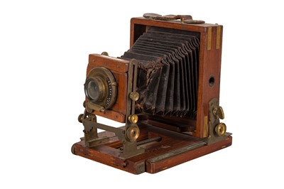 Lot 24 - A Selection of Mahogany & Brass Cameras