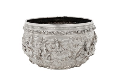 Lot 133 - A late 19th century Burmese silver bowl, Rangoon circa 1890