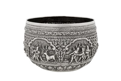 Lot 131 - An early 20th century Burmese silver bowl, Rangoon circa 1930