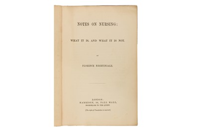 Lot 119 - Nightingale. Notes on Nursing. [1860]