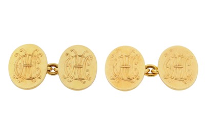 Lot 24 - A PAIR OF MONOGRAMMED CUFFLINKS