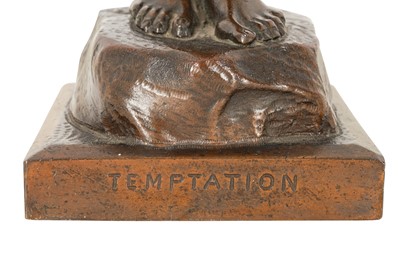Lot 83 - A late 19th century patinated bronze sculpture titled 'TEMPTATION'