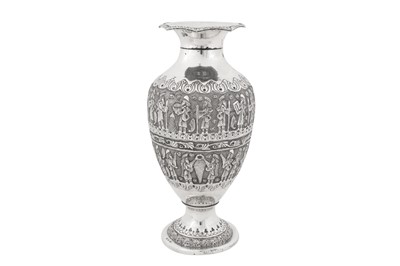 Lot 229 - A late 20th century Persian (Iranian) silver vase, Shiraz circa 1970 retailed by Seyyed Hassan Jouzdani (b.1928, d.c. 2022) of Isfahan