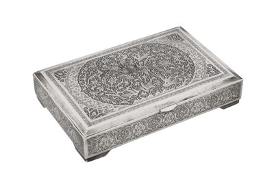 Lot 222 - A mid-20th century Persian (Iranian) silver cigarette box, Isfahan circa 1960 mark of Bireae