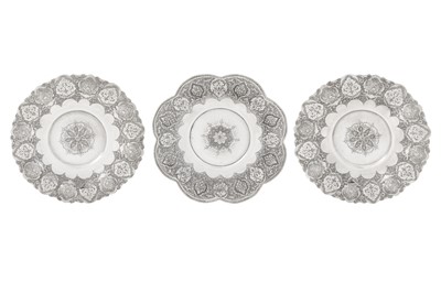 Lot 225 - A group of mid-20th century Persian (Iranian) silver dishes, Isfahan circa 1960, two marked for Fadavi