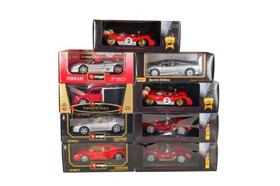 Lot 357 - A GROUP OF NINE 1:18 SCALE CARS