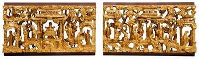 Lot 238 - A SET OF TWO CHINESE CARVED GILT-WOOD PANELS