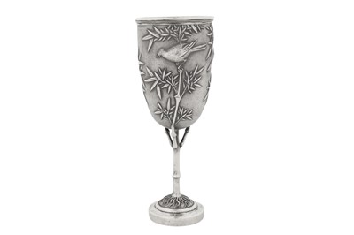 Lot 188 - An early 20th century Chinese export silver goblet, Canton circa 1920, marked Bo, retailed by Wo Shing of Shanghai