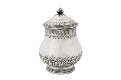 Lot A Louis XV mid-18th century French provincial silver covered sugar bowl, Toulon 1744-50 by Nicolas Boullet II (master 1717, d. 1758)