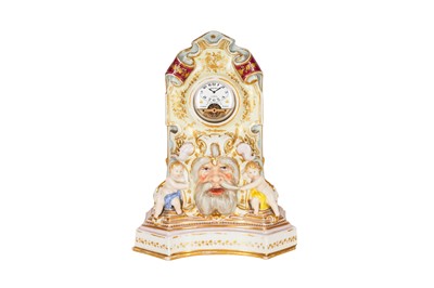 Lot 149 - ATTRIBUTED TO VIENNA PORCELAIN; A POCKET WATCH HOLDER, LATE 19TH CENTURY