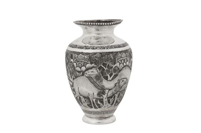 Lot 228 - A mid-20th century Persian (Iranian) silver vase, Isfahan circa 1960