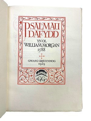 Lot 171 - Gregynog Press, Psalmau Dafydd, Number 9 of 25 specially-bound copies, 1929