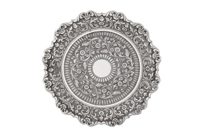 Lot 112 - A late 19th / early 20th century Anglo – Indian unmarked silver small dish, Cutch circa 1900