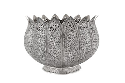 Lot 121 - A late 19th century Anglo – Indian unmarked silver bowl, Kashmir circa 1890