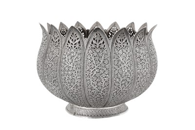 Lot 121 - A late 19th century Anglo – Indian unmarked silver bowl, Kashmir circa 1890