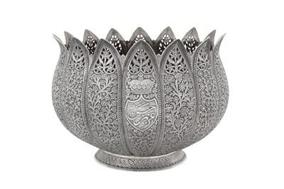 Lot 94 - A late 19th century Anglo – Indian unmarked silver bowl, Kashmir circa 1890