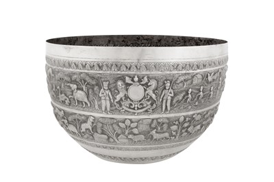 Lot 108 - A large early 20th century Anglo – Indian unmarked silver bowl, Bombay circa 1920