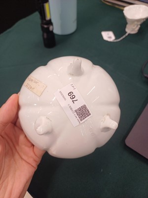 Lot 440 - A Chinese Dehua libation cup and a blanc-de-chine bowl, Kangxi period and later