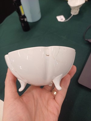 Lot 440 - A Chinese Dehua libation cup and a blanc-de-chine bowl, Kangxi period and later