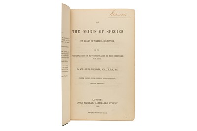 Lot 82 - CHARLES DARWIN, ON THE ORIGIN OF SPECIES
