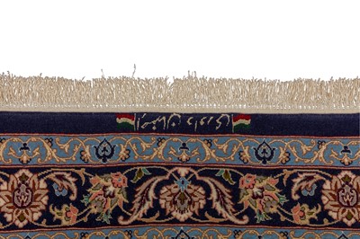 Lot 73 - A VERY FINE PART SILK SIGNED ISFAHAN RUNNER, CENTRAL PERSIA