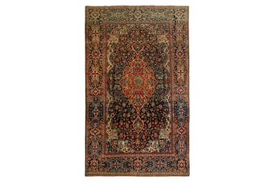 Lot 98 - A FINE ANTIQUE MOCHTASHEM KASHAN RUG, CENTRAL PERSIA