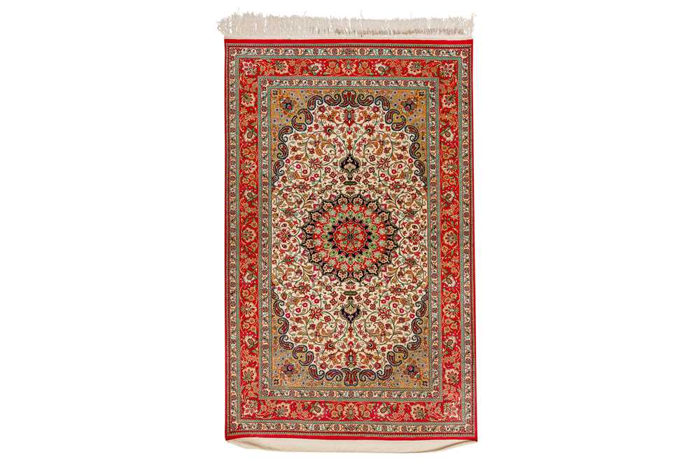 Fine Silk Qum Rug, Central Persia