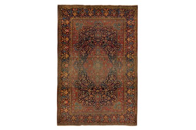 Lot 100 - AN ANTIQUE MOCHTASHEM KASHAN RUG, CENTRAL PERSIA