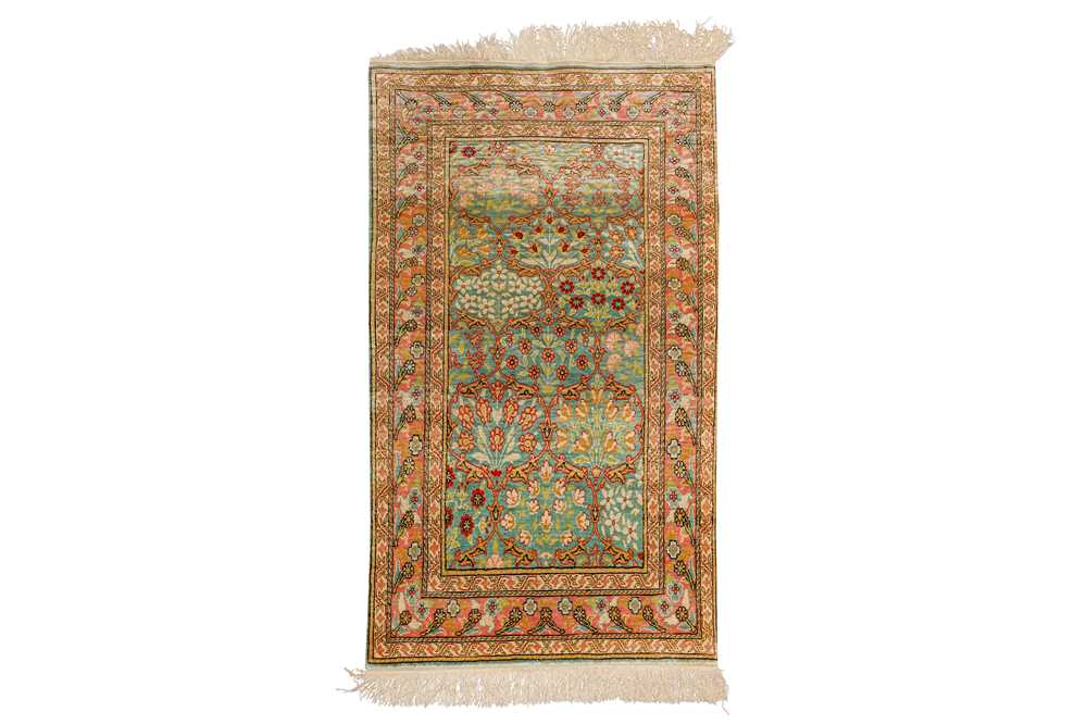 Lot 26 - A VERY FINE SILK KEYSERI RUG, TURKEY