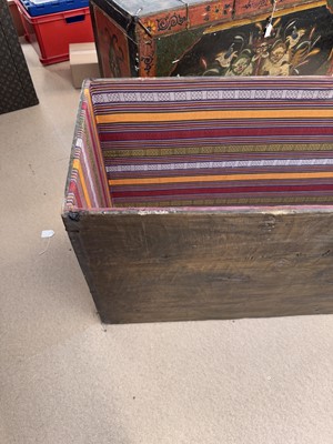 Lot 852 - A LARGE TIBETAN PAINTED WOOD 'DRAGON' CHEST