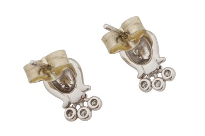 Lot 48 - A PAIR OF LILY OF THE VALLEY STUD EARRINGS