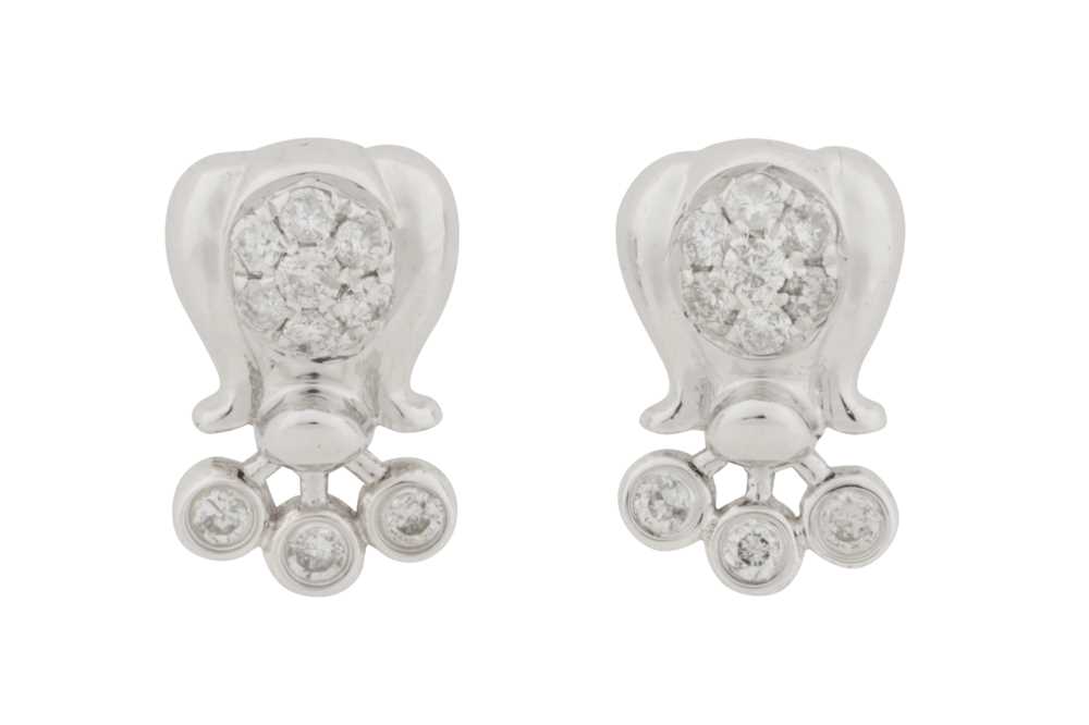 Lot 48 - A PAIR OF LILY OF THE VALLEY STUD EARRINGS