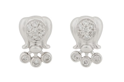 Lot 48 - A PAIR OF LILY OF THE VALLEY STUD EARRINGS