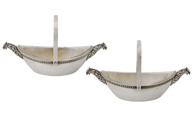 Lot 277 - A pair of late 19th / early 20th century Austrian 800 standard silver baskets, Vienna circa 1900 by Karl Würbel and Vinchez Czokally (est. 1896)