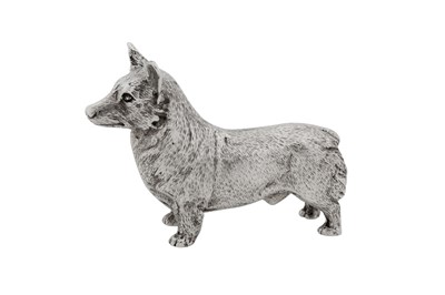 Lot 59 - An Elizabeth II sterling silver model of a corgi, London 1975 by Edward Barnard