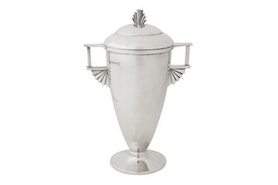 Lot 74 - Indian Royal interest – A George V Art Deco sterling silver trophy, Birmingham 1935 by Joseph Gloster Ltd