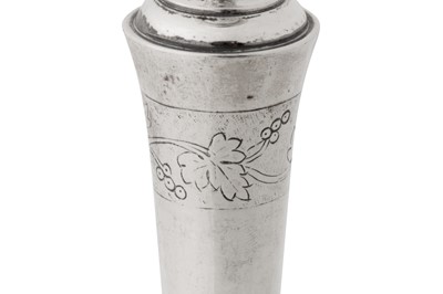 Lot 278 - A pair of early 19th century Austrian 13 loth (812 standard) silver candlesticks, Vienna probably 1805 by Paul Mayerhofer (active 1785-1811)