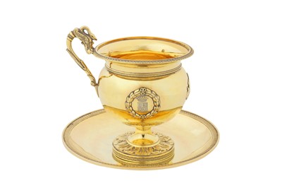 Lot 308 - A Charles X / Louis Phillipe early 19th century French 950 standard silver gilt cup, Paris 1819-38) by FA Boulanger (reg. 1819)