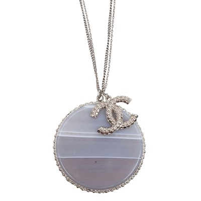 Lot 57 - Chanel Grey Agate CC Necklace