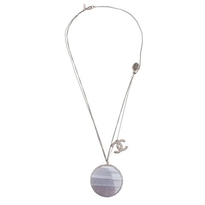 Lot 57 - Chanel Grey Agate CC Necklace
